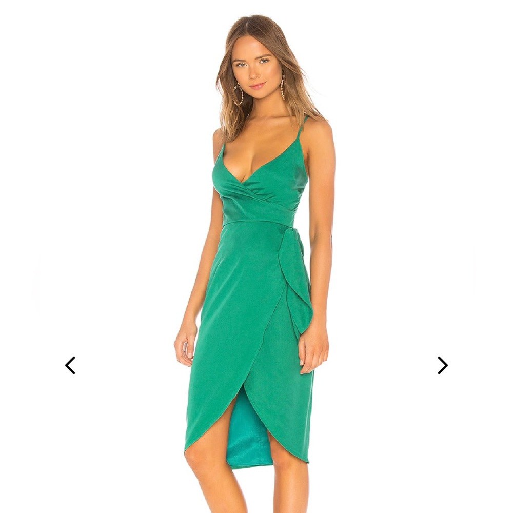 Lovers and Friends Green Midi Wrap Dress